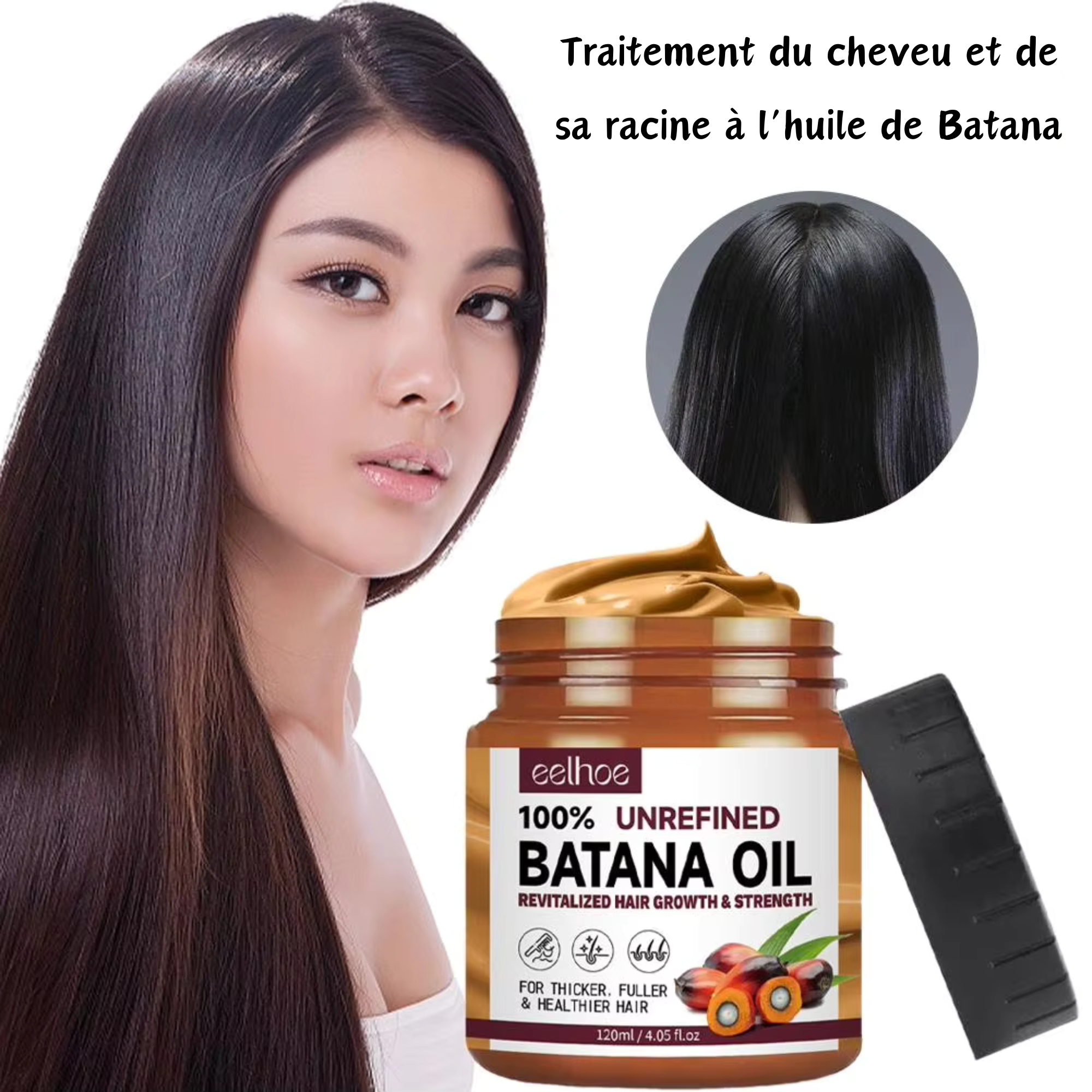 Huile de Batana, le produit miracle pour les cheveux (Lot de 3).